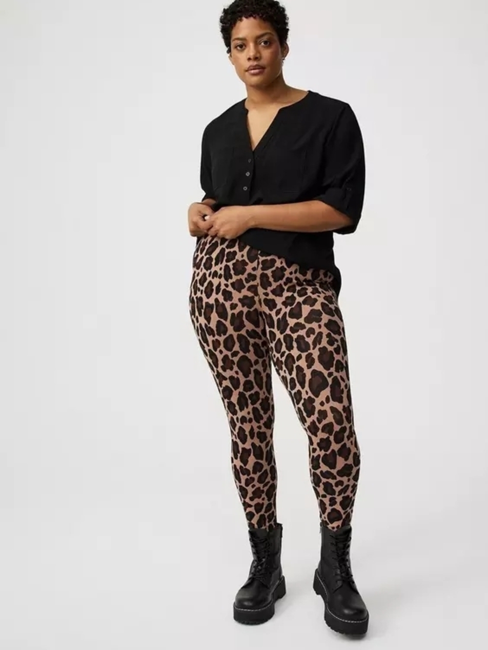 torrid Leopard Print High-Rise Leggings - Brown & Black